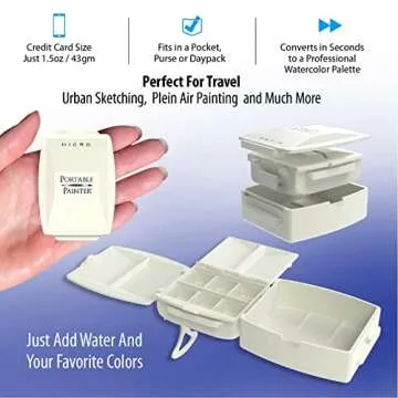 Micro Portable Painter Watercolor Palette - Travel Friendly, Feather-Weight Creativity