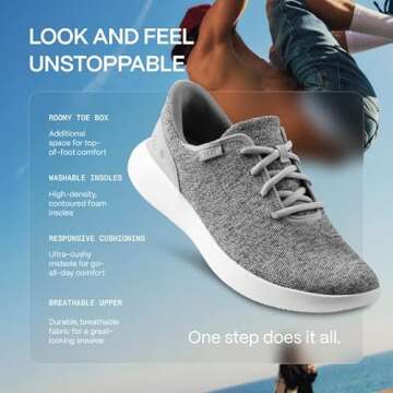 Kizik Madrid Hands Free Mens and Womens Sneakers, Casual Slip On Shoes for Women or Men, Comfortable for Walking, Women's and Men's Fashion Sneakers for Any Occasion - Grey, M8.5 / W10