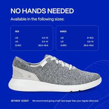 Kizik Madrid Hands Free Mens and Womens Sneakers, Casual Slip On Shoes for Women or Men, Comfortable for Walking, Women's and Men's Fashion Sneakers for Any Occasion - Grey, M8.5 / W10
