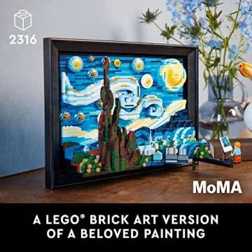 LEGO Ideas Vincent Van Gogh The Starry Night - 3D Puzzle Building Set for Adults, Ages 18+ - Beautifully Detailed Home Wall Art Decor - Gift Ideas for Artists - 21333