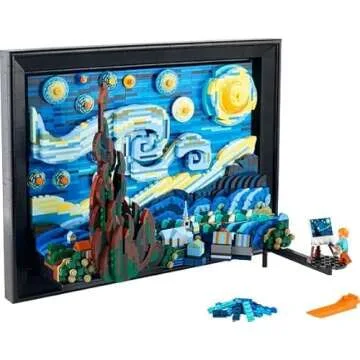 LEGO Ideas Vincent Van Gogh The Starry Night - 3D Puzzle Building Set for Adults, Ages 18+ - Beautifully Detailed Home Wall Art Decor - Gift Ideas for Artists - 21333