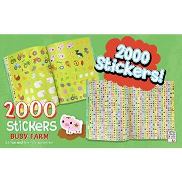2000 Stickers: Busy Farm Activity and Sticker Book for Kids Ages 3-7 (Puzzles, Mazes, Coloring, Dot-to-Dot, And More!)