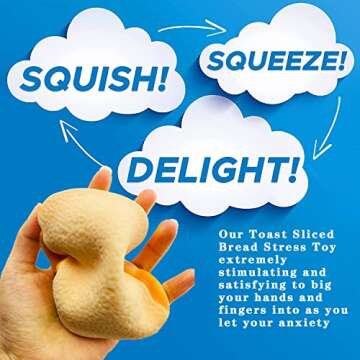 Toast Sliced Bread Stress Toy - Squeeze Your Stress Away with an Adorable Bread Shape!