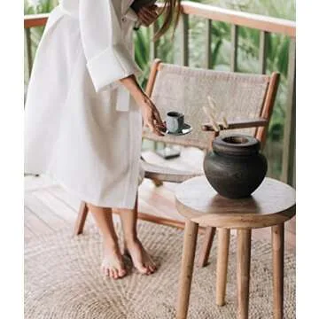 White Oak Village - Black Paulownia Wooden Vase, Rustic Home Decor, Modern Farmhouse, Vintage, Shelf Décor, Coffee Table Décor, Bookshelf, Wood Vase for Decor, Mantle, Entryway, Centerpiece