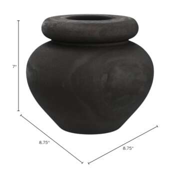 White Oak Village - Black Paulownia Wooden Vase, Rustic Home Decor, Modern Farmhouse, Vintage, Shelf Décor, Coffee Table Décor, Bookshelf, Wood Vase for Decor, Mantle, Entryway, Centerpiece