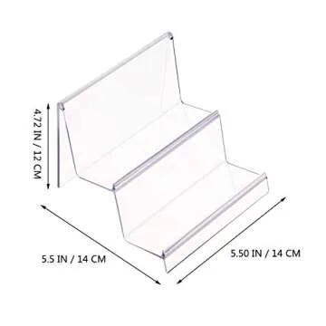 DOITOOL Clear Acrylic Purse Display Stand Holder Wallet Stand 2 Tier Handbag Purse Display Stand Glasses Holder Jewelry Display Riser Shelf for Home Decoration and Organizer