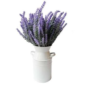 Watering Honey Elegant White 7.5 inch Small French Style Country Rustic Primitive Jug Vase Galvanized Milk Can for Home Office Decor