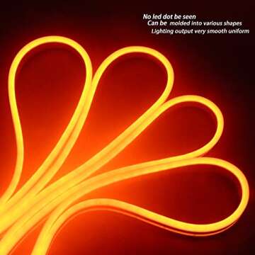 YM E-Bright Orange Neon Strip Lights for Versatile Decor