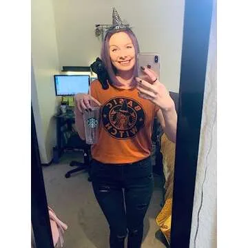 Anbech Women Soft Halloween Witch Print T-shirt - Casual Style