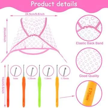 Waydress 6-Piece Highlight Hair Cap Set with 4 Crochet Hooks for Easy Hair Coloring