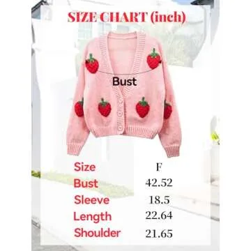 Kawaii Strawberry Print Cardigan Sweater for Women