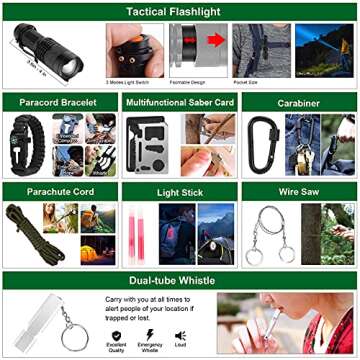 Survival Kit and First Aid Kit, 142Pcs Professional Survival Gear and Equipment with Molle Pouch, fo...
