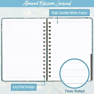 Ruled Journal/Notebook- Lined Journal, 6.3" X 8.35", Hardcover, Back Pocket, Strong Twin-Wire Binding with Premium Paper, College Ruled Spiral Notebook/Journal, Perfect for School, Office & Home