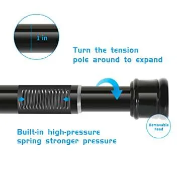 Ginbel Direct Adjustable Tension Curtain Rod 56-104 Inch