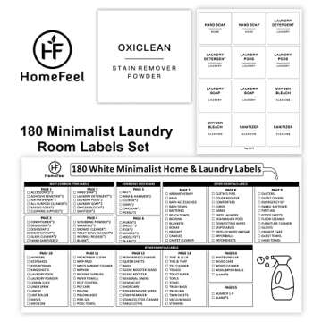 180 Minimalist Laundry Labels for Jars, Laundry Stickers for Containers, Cleaning for Laundry Room S...