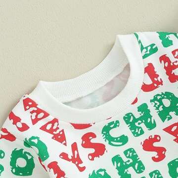Sprifallbaby Newborn Infant Baby Boy Christmas Outfit Letter Long Sleeve Sweatshirts Tops Toddler Boys Pants Set Winter Clothes