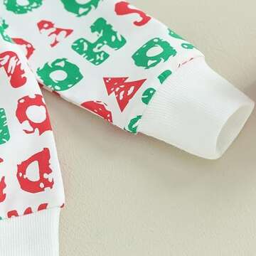 Sprifallbaby Newborn Infant Baby Boy Christmas Outfit Letter Long Sleeve Sweatshirts Tops Toddler Boys Pants Set Winter Clothes