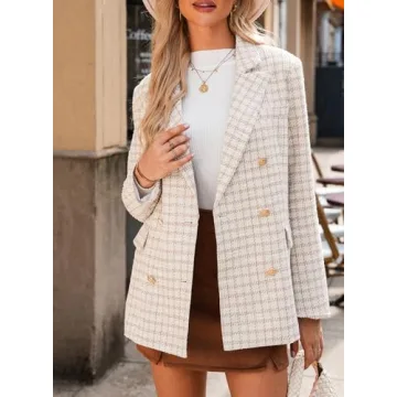 Happy Sailed Women's Business Casual Tweed Blazer