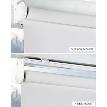 CHICOLOGY Roller Window Shades , Window Blinds , Window Shades for Home , Roller Shades , Window Treatments , Window Blinds Cordless , Door Blinds , Urban White (Light Filtering), 48"W X 72"H
