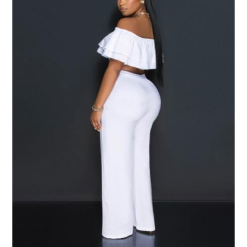 REASERAL Women's Stylish Summer Off-Shoulder Ruffle Outfit