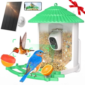 Smart Bird Feeder with Camera, AI Identify 12,000+ Bird, 2K Video & Night Vision Bird Watching, Auto...