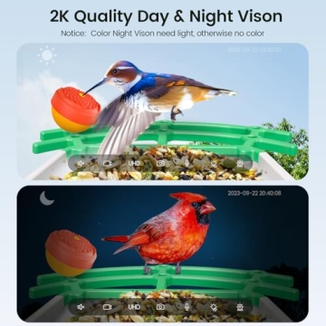 Smart Bird Feeder & Camera, 2K Video, AI Bird Recognition