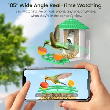 Smart Bird Feeder & Camera, 2K Video, AI Bird Recognition