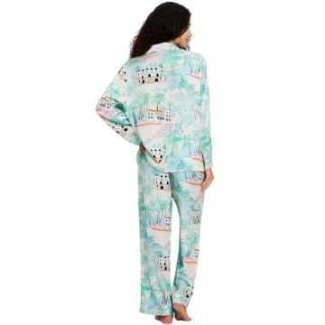 YiNi LuLu Women's Silk Satin Pajamas Set for Ladies