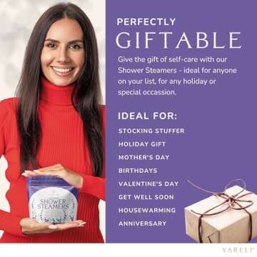 Yareli Shower Steamers Aromatherapy, 12 Pack, for Women and Men - Sinus Relief and Self Care Birthday and Relaxation Spa Gift - Lavender