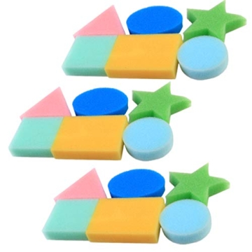 18 Pieces Geometric Shape Painting Sponges for Creative Kids Art and Crafts