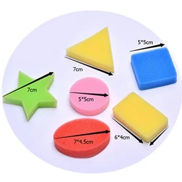 Geometric Shape Painting Sponges - 18 Pieces for Kids Fun