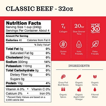 Kettle and Fire Beef Bone Broth 4 Pack - Keto & Paleo