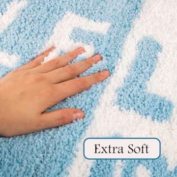 Sulat Cute Bath Mat, Get Naked Bath Mat, Preppy Aesthetic Nonslip Bathroom Decor, Funny Blue Bathroom Rug, Absorbent, Machine Washable Bathroom Rugs, Apartment Essential Decor.