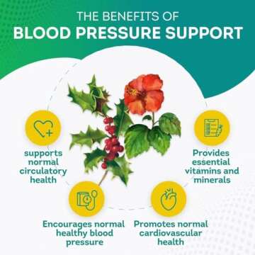 PurePremium Blood Pressure Supplements with Hawthorn Berry, Hibiscus - Nitric Oxide for Normal Blood...