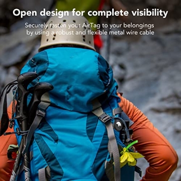 SPGUARD AirTag Secure Holder with Wire Cable - 4 Pack