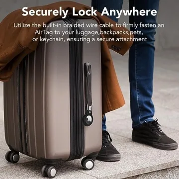 SPGUARD AirTag Secure Holder with Wire Cable - 4 Pack