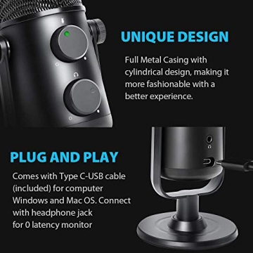 MAONO USB Microphone for Podcasting Streaming Gaming Direct