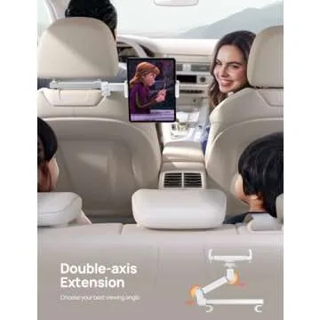 Aomiker iPad Holder Car Headrest - [Stretchable Arm] 2025 Adjustable Tablet Mount for Car Backseat, ...