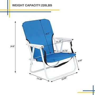 Heavy Duty Portable Camping Chair Support 220.46lbs