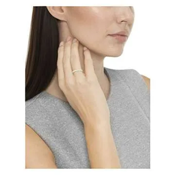 Amazon Essentials Yellow Gold Over Sterling Silver Round Cut Cubic Zirconia All-Around Band Ring (3.5mm), Size 6, (previously Amazon Collection)