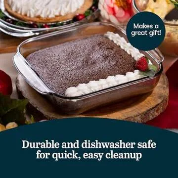 Libbey Baker’s Basics 5 Piece Glass Baking Dish Set with 1 Lid, Stackable, Clear Versatile Casserole Dish Set, Baking Glassware Set for Food Prep