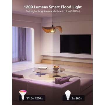 Govee Smart Light Bulbs, 1200 Lumens Dimmable BR30 Bulbs, RGBWW Color Changing Light Bulb, Flood Light Bulbs Work with Alexa, Google Assistant, WiFi & Bluetooth LED Bulbs, Music Sync, 2 Pack