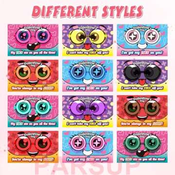 PARSUP Valentine's Day Cards & Heart Glasses for Kids