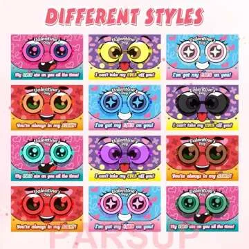 PARSUP Valentine's Day Cards & Heart Glasses for Kids