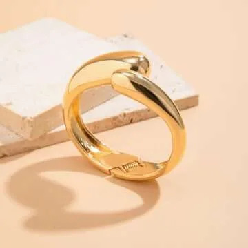 Gold Cuff Bangle Bracelets For Women Gold Polished Thick Waterdrop Bangle Statement Bracelets Chunky Jewelry for Women