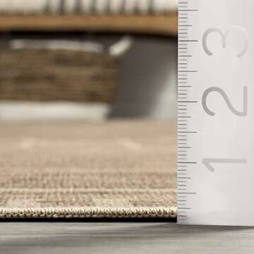 Rugs USA x Lauren Liess Velma Easy Jute Machine Washable Area Rug, 4x6, Natural