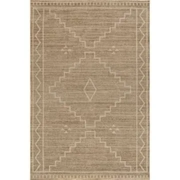 Rugs USA x Lauren Liess Velma Easy Jute Machine Washable Area Rug, 4x6, Natural
