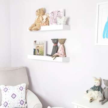 HIGH & MIGHTY 515613 Modern 36" Floating Shelf - Holds 25lbs, Tool-Free