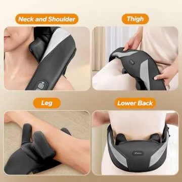 MERACH Neck Massager for Pain Relief Deep Tissue, Shiatsu Neck and Shoulder Massager with Heat, Cordless Back Massager for Home, Office, Car Use, Gifts for Men and Women