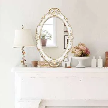 Eaoundm Vintage Hanging Mirror - Antique Style 14.5x10